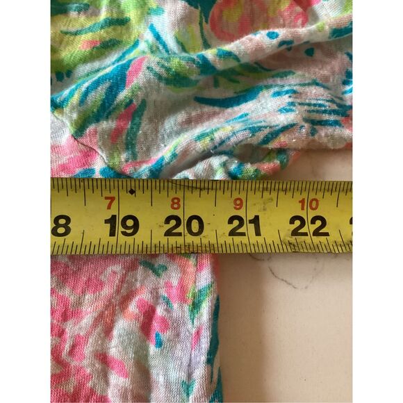 Lilly Pulitzer Cover Up Tunic Sz L Fan Sea Tropical Fringe - Picture 6 of 9